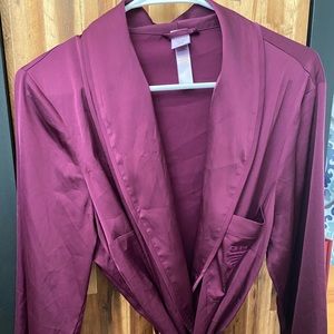 Savage X Fenty Satin Wrap Pajama Top Dark Purple